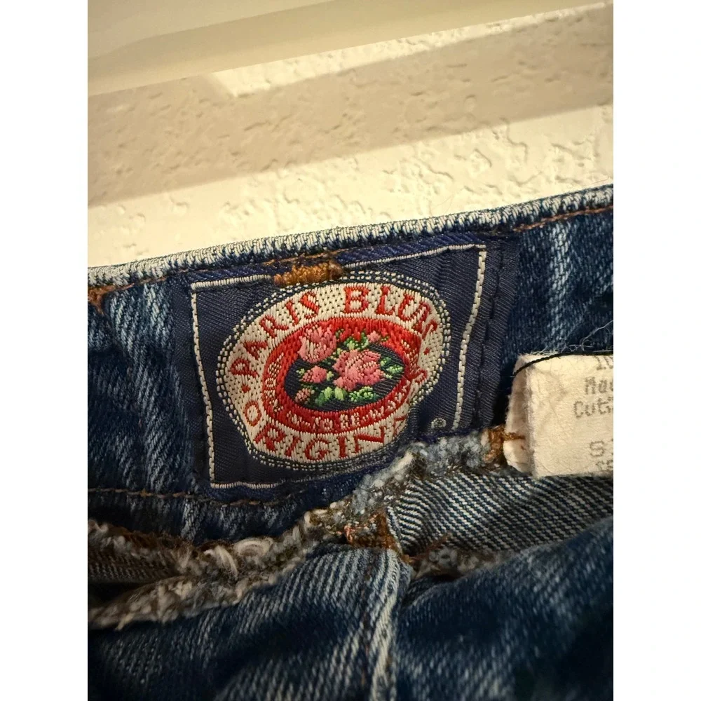Paris Blues Vintage Denim Jean Shorts Women's Raw‎ Hem 90s Blue